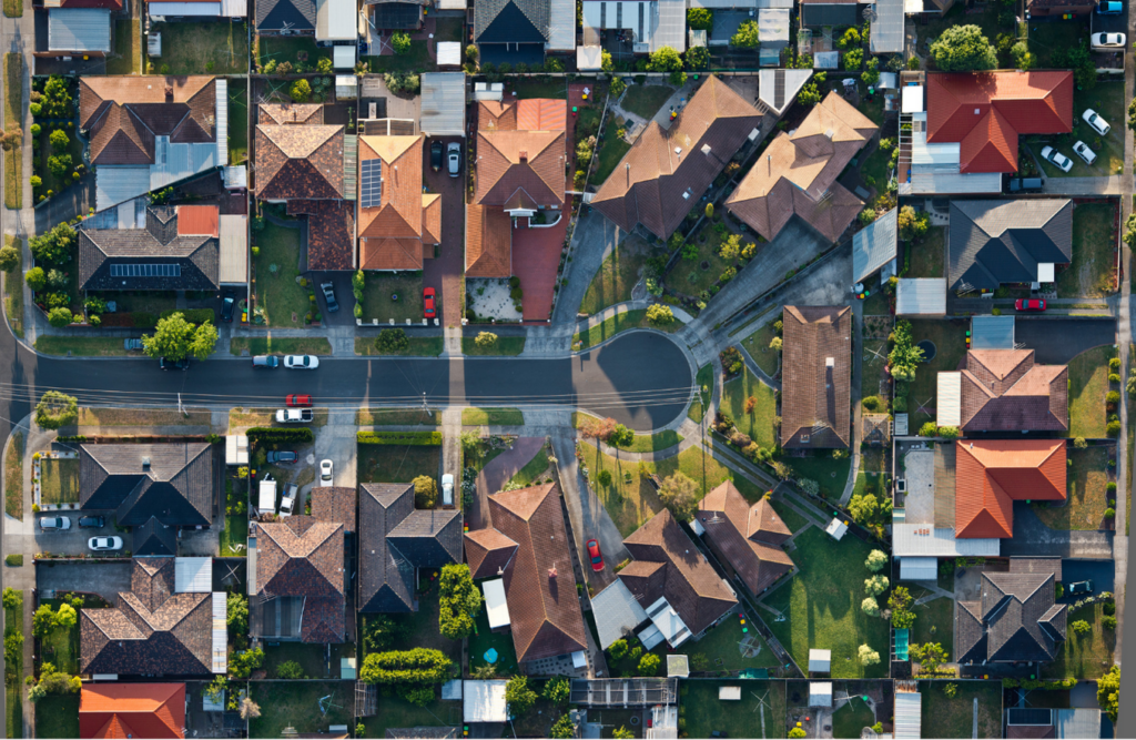 Suburban homes in a Court